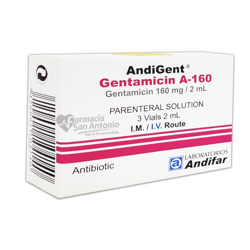 UNIDAD ANDIFAR GENTAMICINA 160MG AMP