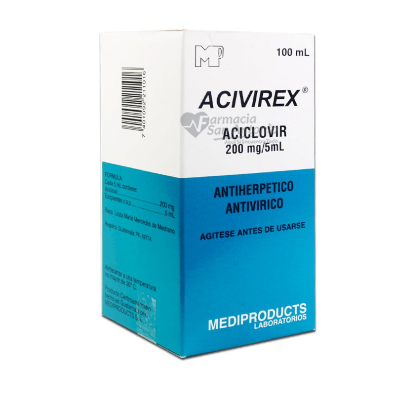 ACIVIREX 200MG FCO X 100ML