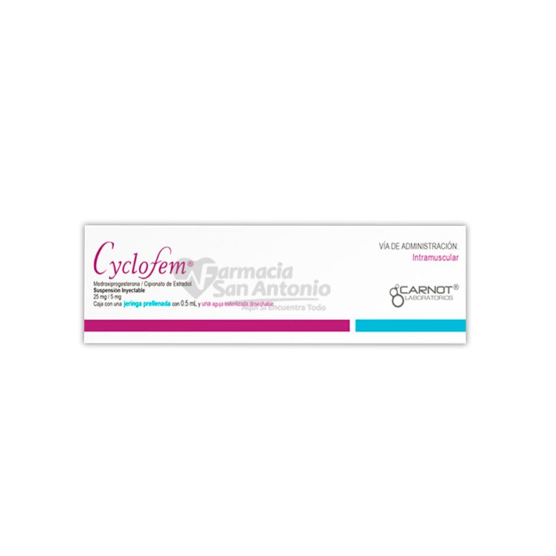 CYCLOFEM ANTICONCEPTIVO 25/5MG INY + JERINGA