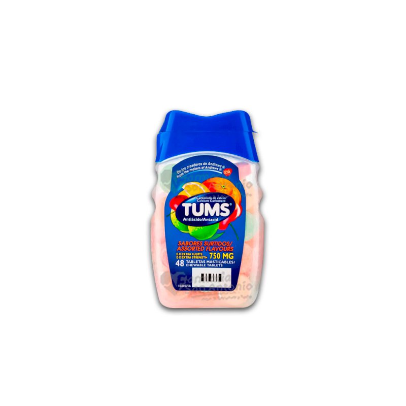 TUMS EX V/SABORES X 48 TABS