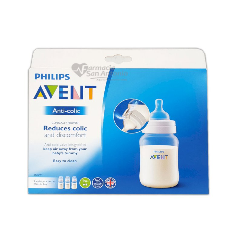 BIBERON AVENT ANTI-COLIC 260ML/90Z