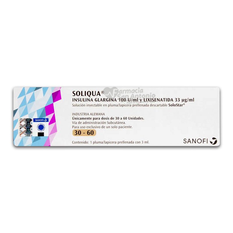 SOLIQUA 30-60U 100U/0.033MG LAPIZ INY X 1