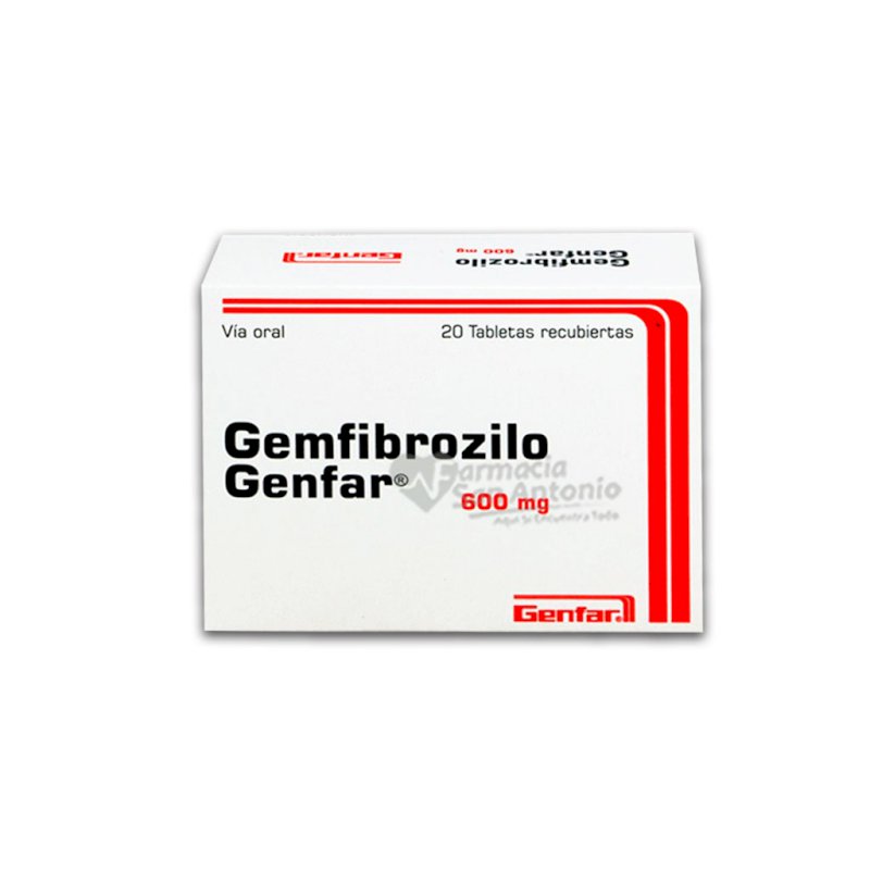 GEMFIBROZILO GENFAR 600MG X 20 TAB