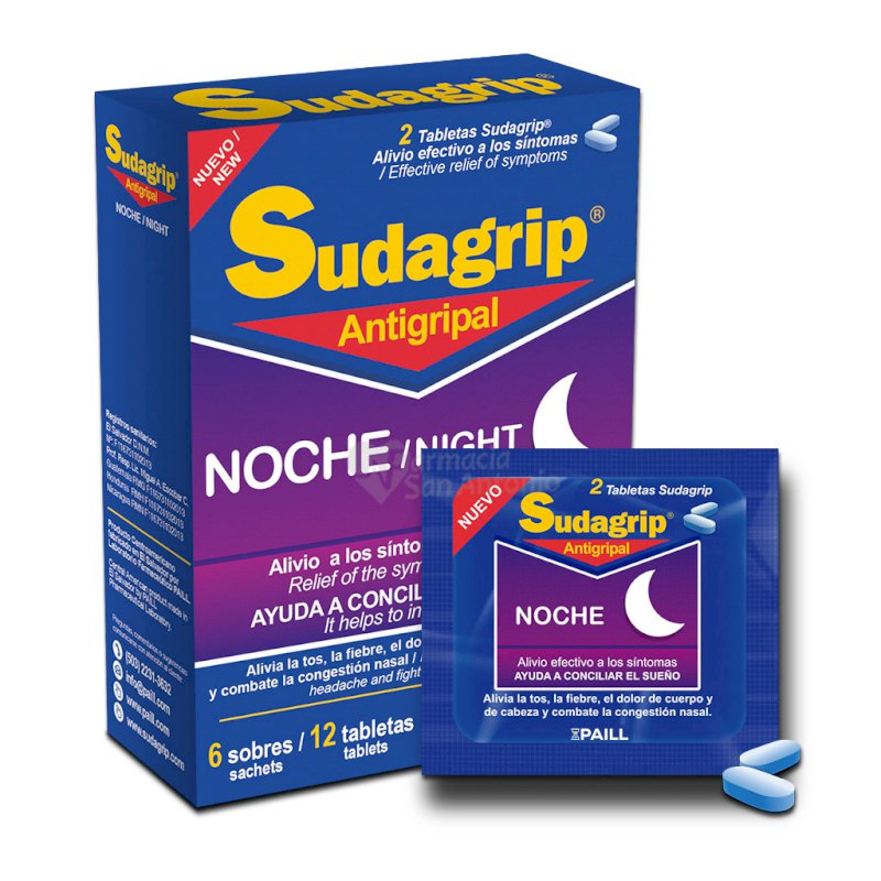 SUDAGRIP NOCHE SOBRES X 12 TAB